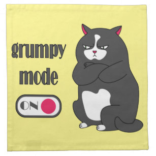 Grumpy mode on funny fat cat  napkin