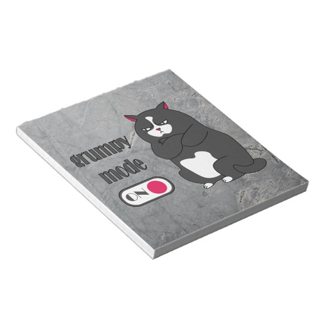 Grumpy mode on funny fat cat  notepad (Angled)