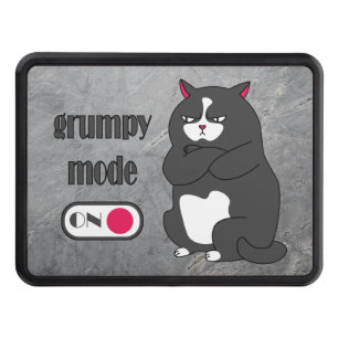 Grumpy mode on funny fat cat  trailer hitch cover