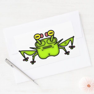 Grumpy odd frog toad v3 rectangular sticker