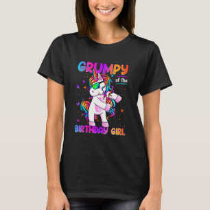 Grumpy of the Birthday Girl Dabbing Unicorn Party T-Shirt