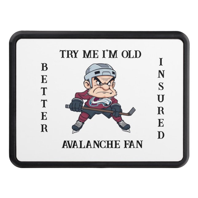Grumpy Old Avalanche Fan Trailer Hitch Cover (Front)