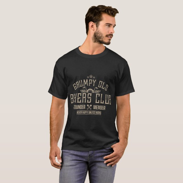 grumpy old bikers club bike t-shirts (Front Full)