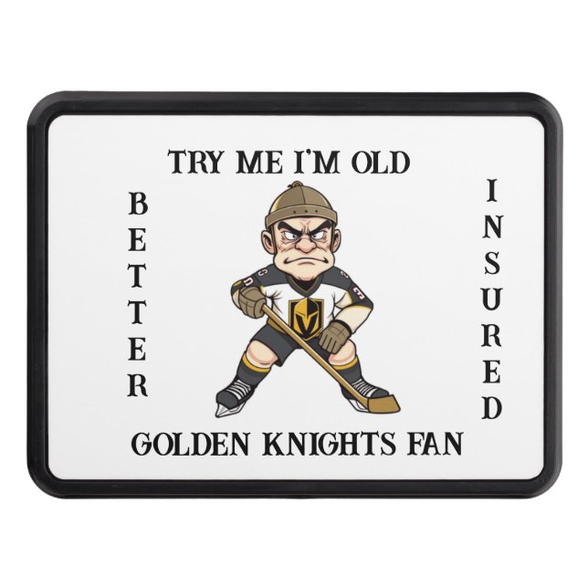 Grumpy Old Golden Knights Fan Trailer Hitch Cover (Front)