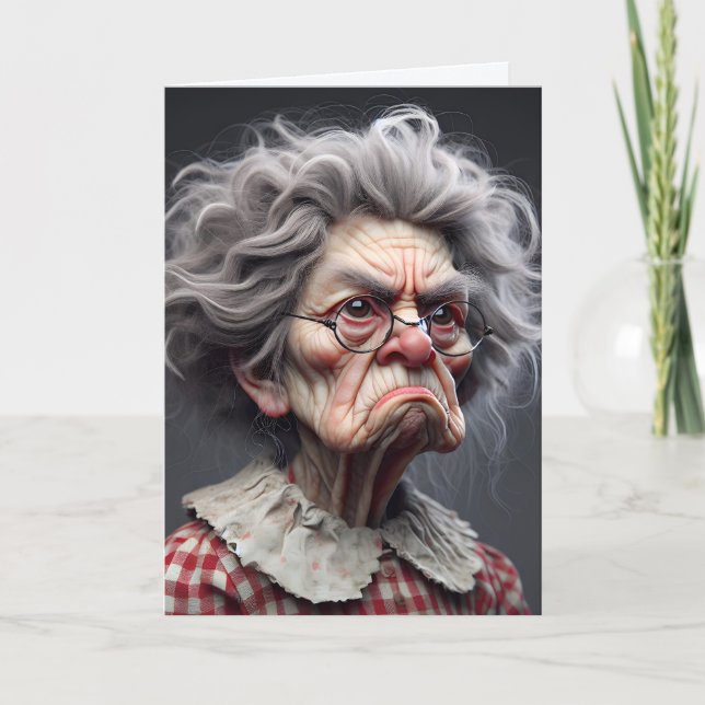 Grumpy Old Lady For Getting Older Birthday Card (Front)