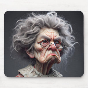 Grumpy Old Lady Mouse Pad