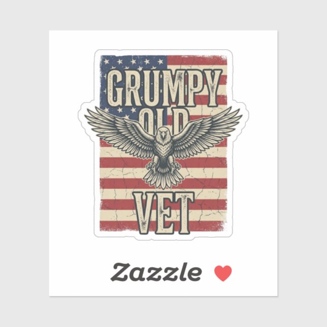 Grumpy Old Vet Patriotic Eagle Flag Shirt Design (Sheet)