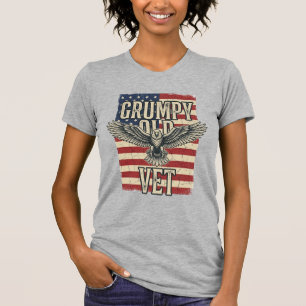 Grumpy Old Vet Patriotic Eagle Flag Shirt Design