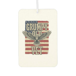 Grumpy Old Vet Patriotic Eagle Flag Shirt Design Air Freshener