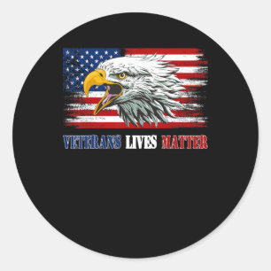 Grumpy Old Veteran American Eagle Flag Veterans Li Classic Round Sticker