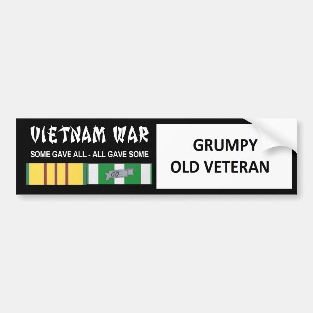 GRUMPY OLD VETERAN BUMPER STICKER (Front)