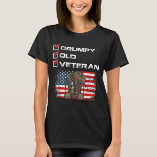 Grumpy Old Veteran Patriotic American Military Vet T-Shirt