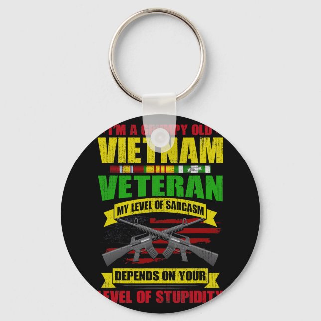 Grumpy Old Vietnam Veteran 212 Keychain (Front)