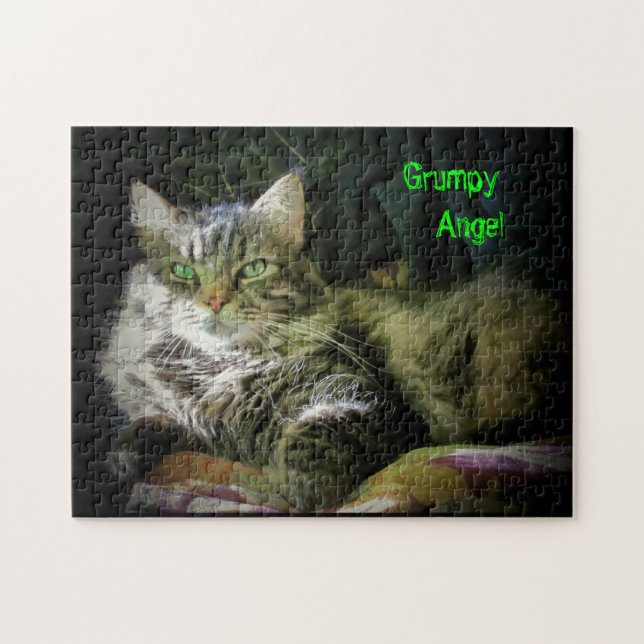 Grumpy on flannel jigsaw puzzle (Horizontal)