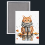 Grumpy Orange Cat in Rain Magnet<br><div class="desc">Grumpy Orange Cat in Rain</div>