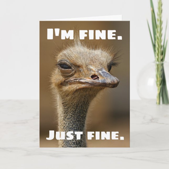 Grumpy Ostrich is Just Fine. What About You? Card (Front)