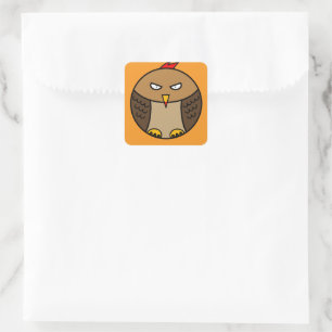 Grumpy Owl Kawaii Sticker