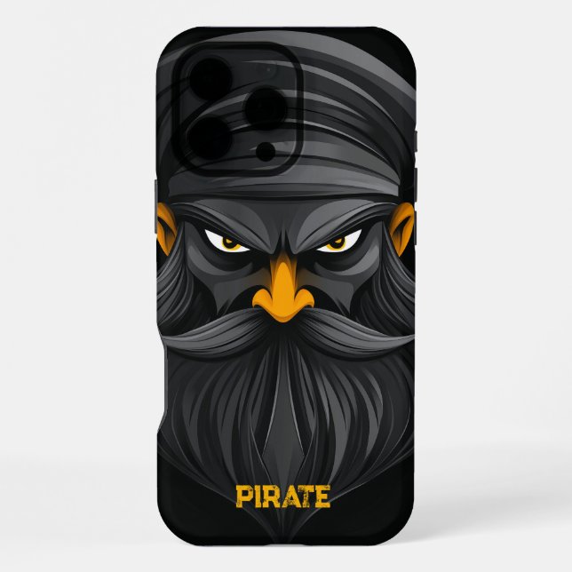 Grumpy Pirate Portrait iPhone Case (Back)