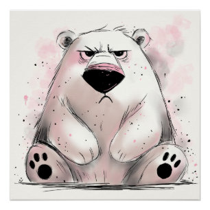 Grumpy Polar Bear Poster