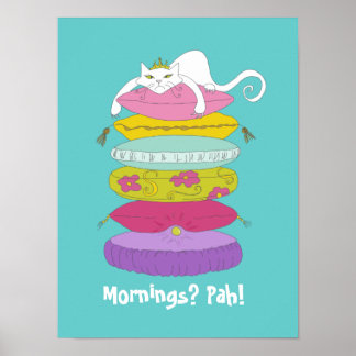 Grumpy princess cat and the pea colourful posters