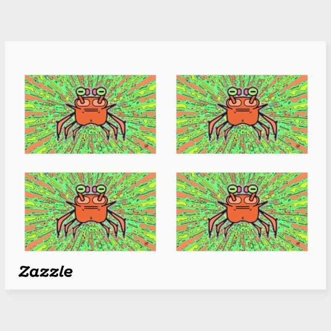 Grumpy psychedelic odd crab v4 sticker (Sheet)