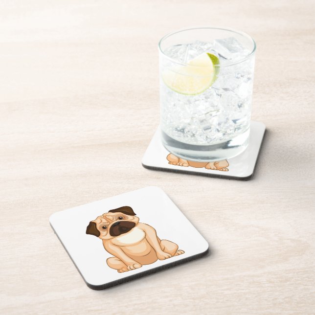Grumpy Pug Cartoon Coaster (Right Side)