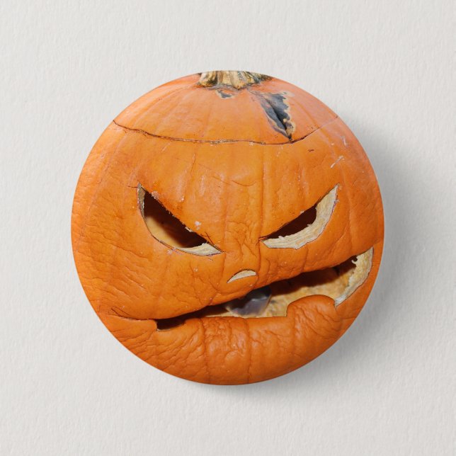 Grumpy Pumpkin 2 Inch Round Button (Front)