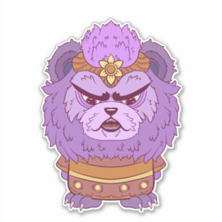 Grumpy Purple Lion