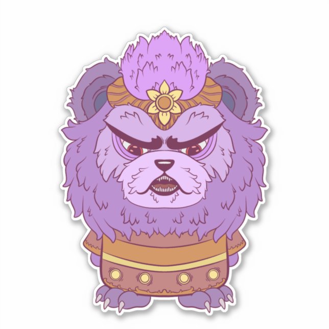 Grumpy Purple Lion (Front)