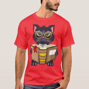 Grumpy Reading Cat Book Lovers Reading Book T-Shirt