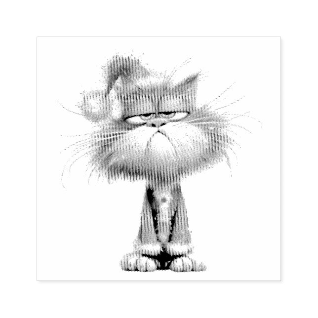 Grumpy Santa Cat Rubber Stamp (Imprint)