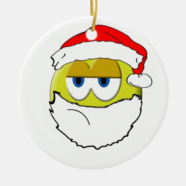 Grumpy Santa Ceramic Ornament (Front)