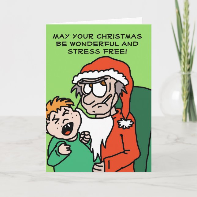 Grumpy Santa funny Christmas card (Front)