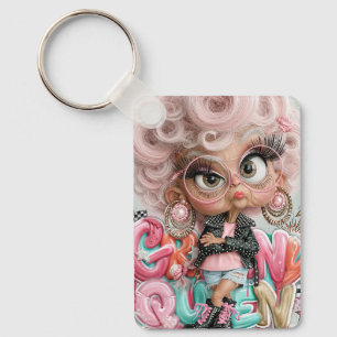 Grumpy Sassy Queen Punk Keychain