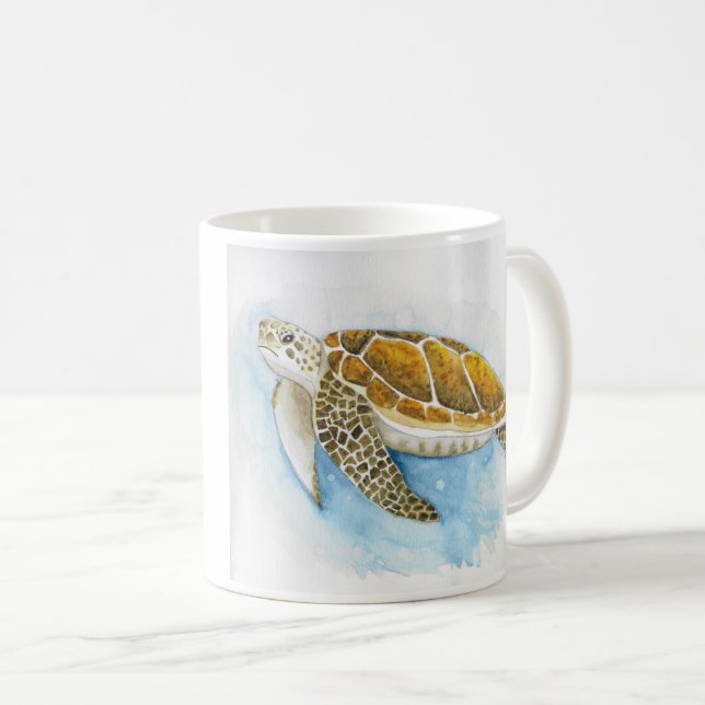 Grumpy Sea Turtle Mug (Front Right)