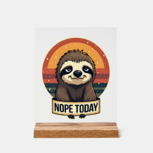Grumpy Sloth Vintage Funny Retro Shirt Design Acrylic Sign
