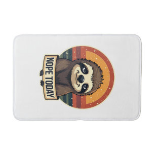 Grumpy Sloth Vintage Funny Retro Shirt Design Bath Mat