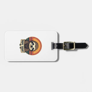 Grumpy Sloth Vintage Funny Retro Shirt Design Luggage Tag
