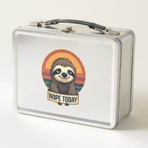 Grumpy Sloth Vintage Funny Retro Shirt Design Metal Lunch Box