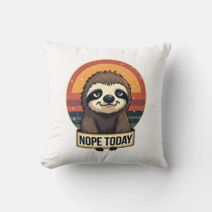 Grumpy Sloth Vintage Funny Retro Shirt Design Throw Pillow
