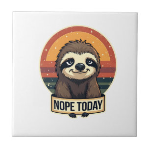 Grumpy Sloth Vintage Funny Retro Shirt Design Tile