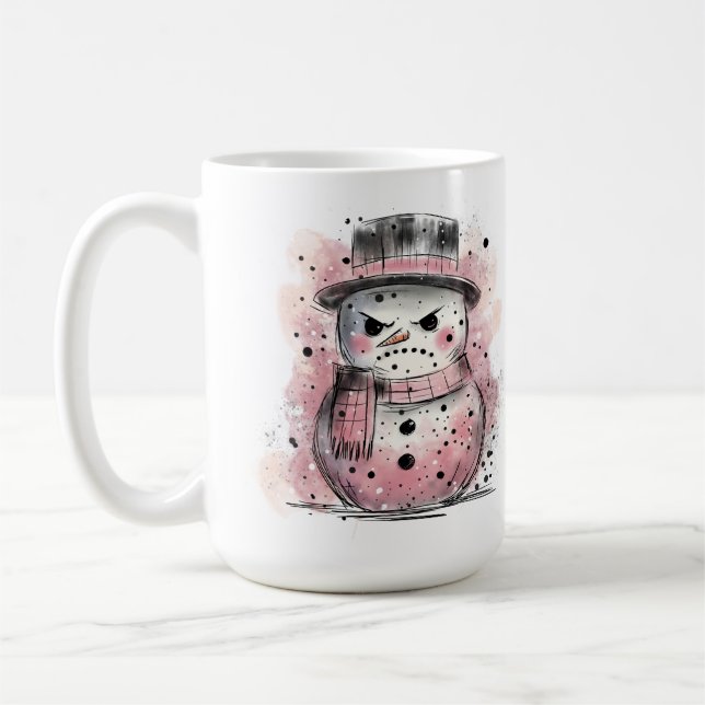 Grumpy Snowman Coffee Mug (Left)