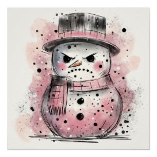 Grumpy Snowman Poster