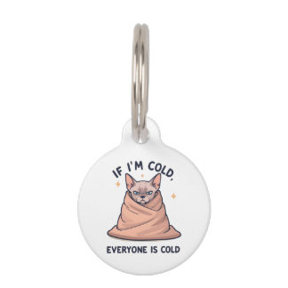 Grumpy Sphynx Cat Cold Humor Cartoon Art Pet Tag