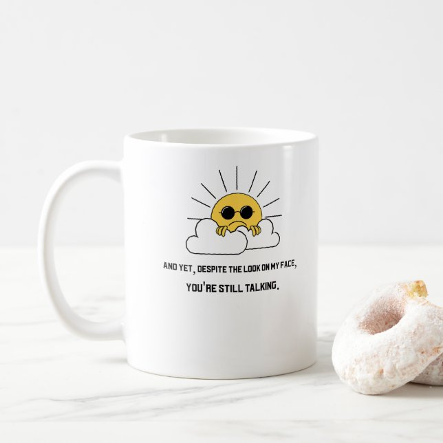 Grumpy sun coffee mug (With Donut)