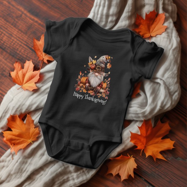 Grumpy Thanksgiving Gnome Baby Bodysuit (Creator Uploaded)