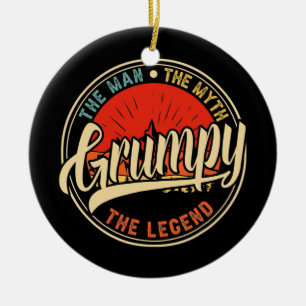 Grumpy The Man The Myth The Legend Father's Day  Ceramic Ornament