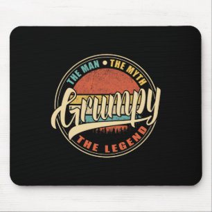 Grumpy The Man The Myth The Legend Vintage Retro F Mouse Pad
