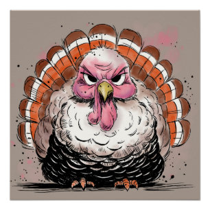 Grumpy Turkey Poster