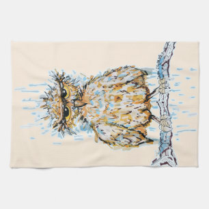Grumpy Wet Owl Kitchen Towel